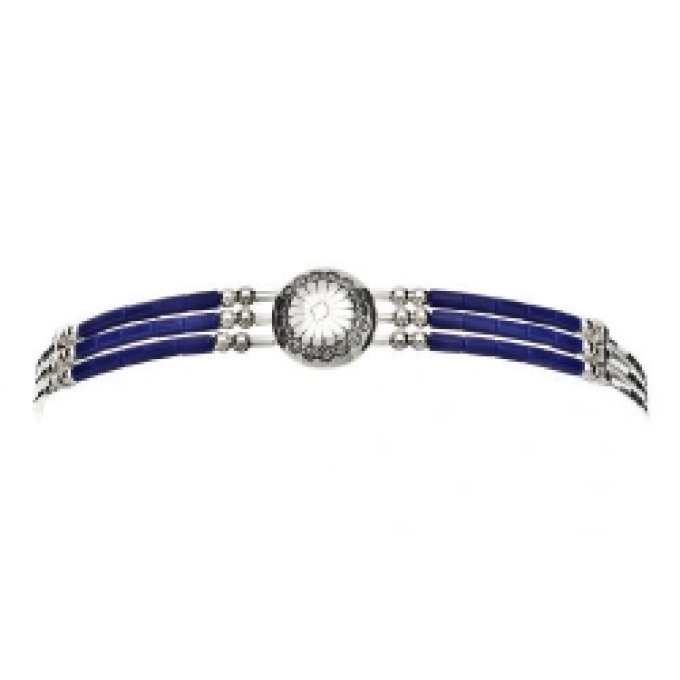 Bracelet 3 Fils Conchas Lapis Lazuli