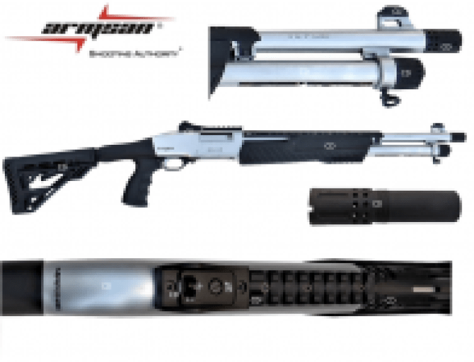 Fusil à pompe Armsan Mod.RS-X2 nickelé Cal 12/76