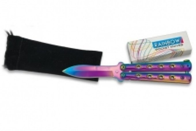 Couteau papillon RAINBOW de 16 cm