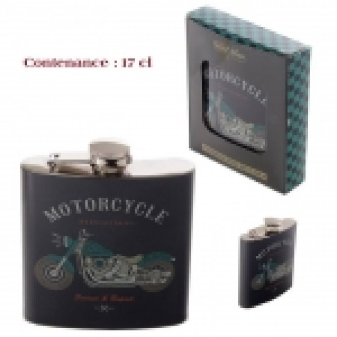 Flasque vintage motorcy cle 17 cl en acier inox