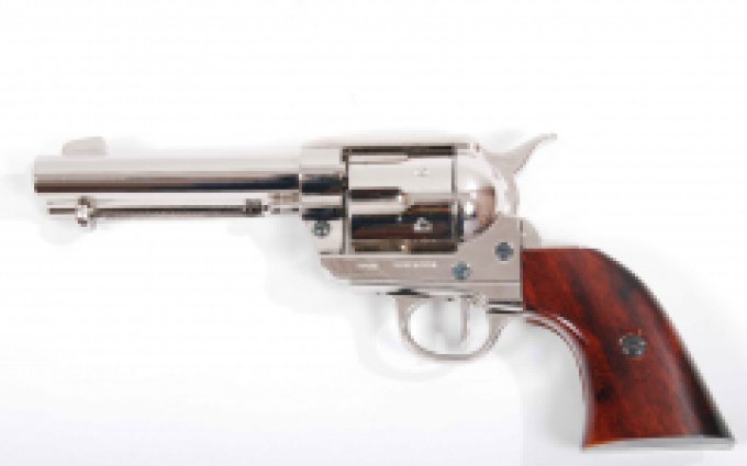 Réplique revolver colt en nickel poli a la main