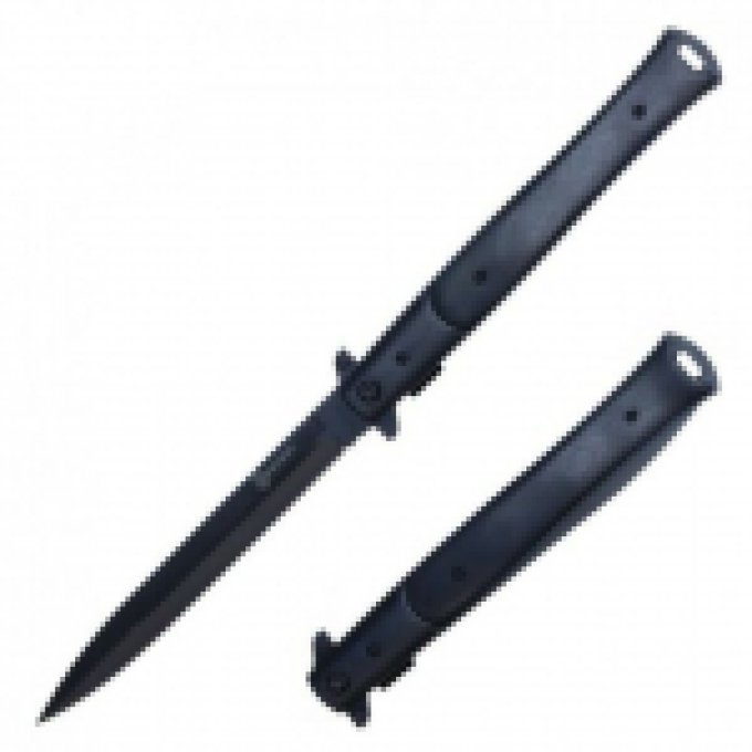 Couteau Pliant automatique Big Boy Stiletto Noir Eben Lame de 14.5 cm