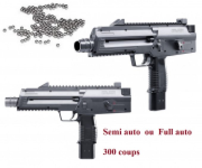 Pistolet mitrailleur semi auto & full auto  Cal. 4.5 Bille Acier