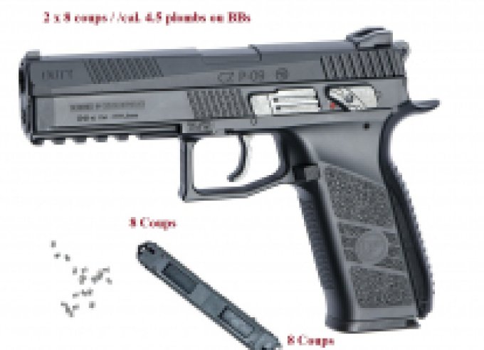 Pistolet GBB CZ P-09 Duty Co2 Cal. 4.5 mm Plombs diabolo ou BBS