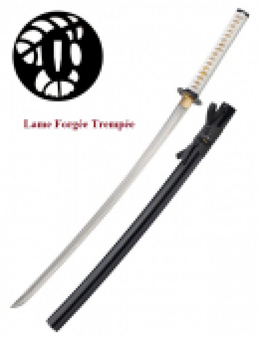 KATANA laqué noir et blanc  Lame Trempé