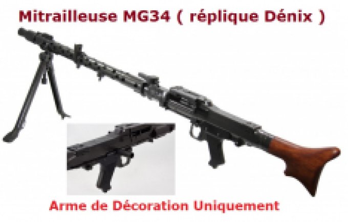 Réplique de la célèbre Mitraillese MG 34  de l’armée Allmande