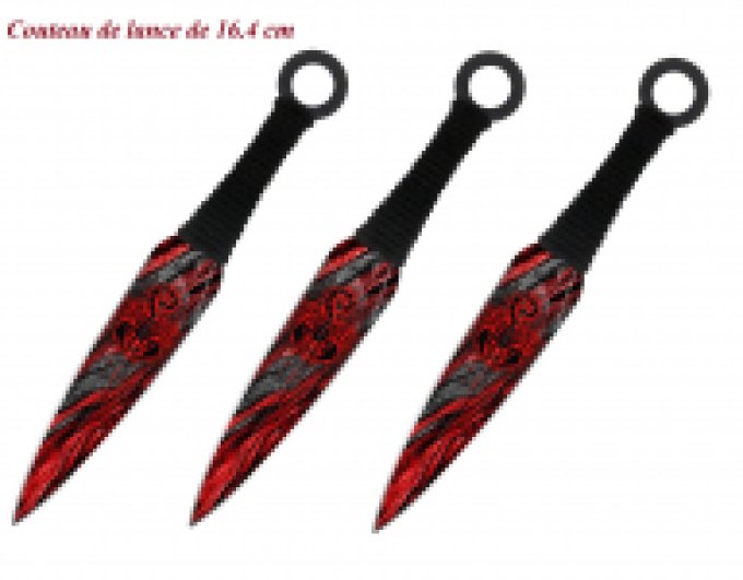 Set de 3 Couteaux de LANCER Scorpion Rouge