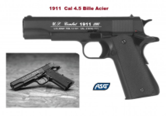 Pistolet à Billes acier COLT M1911  « ASG »   Cal 4.5 BB